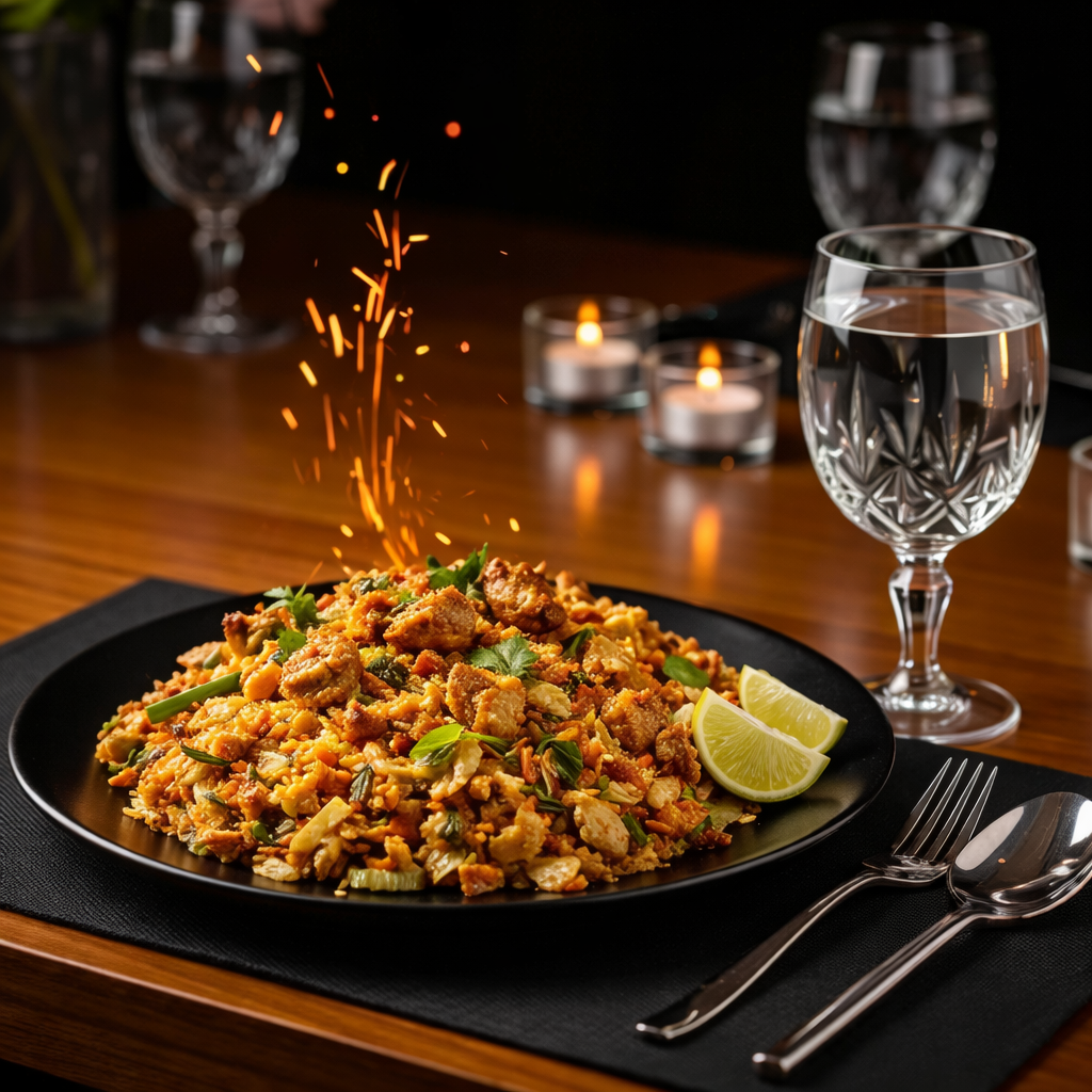 Kottu Roti met kip - Populaire Ceylon specialiteit bij Kurundu restaurant Nieuwegein